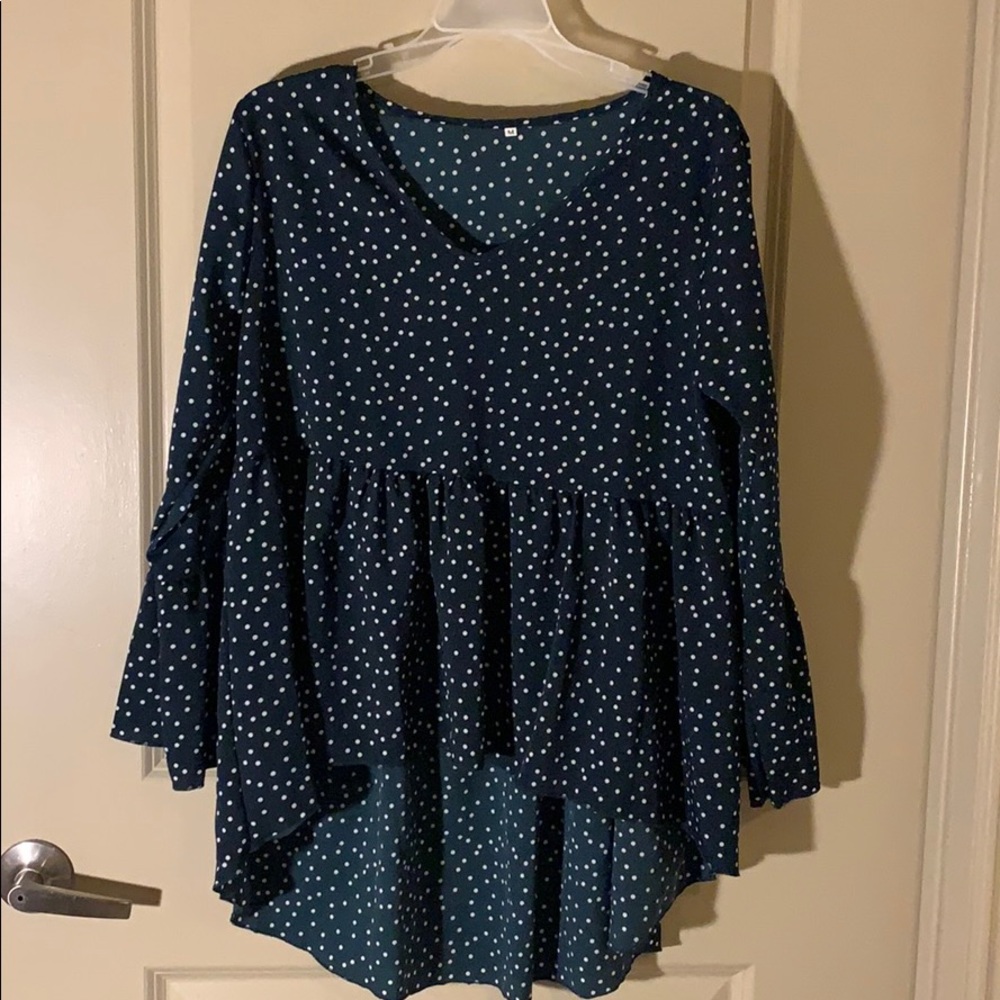 High low peplum blouse